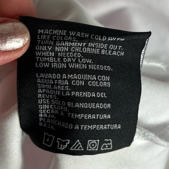 HEADS OR TAILS | White & Red Rhinestone Skull & Crossbones Hoodie | Men's S - Picture 8 of 10